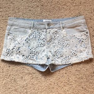 Aeropostale Lace Jean Shorts